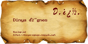 Dinya Ágnes névjegykártya
